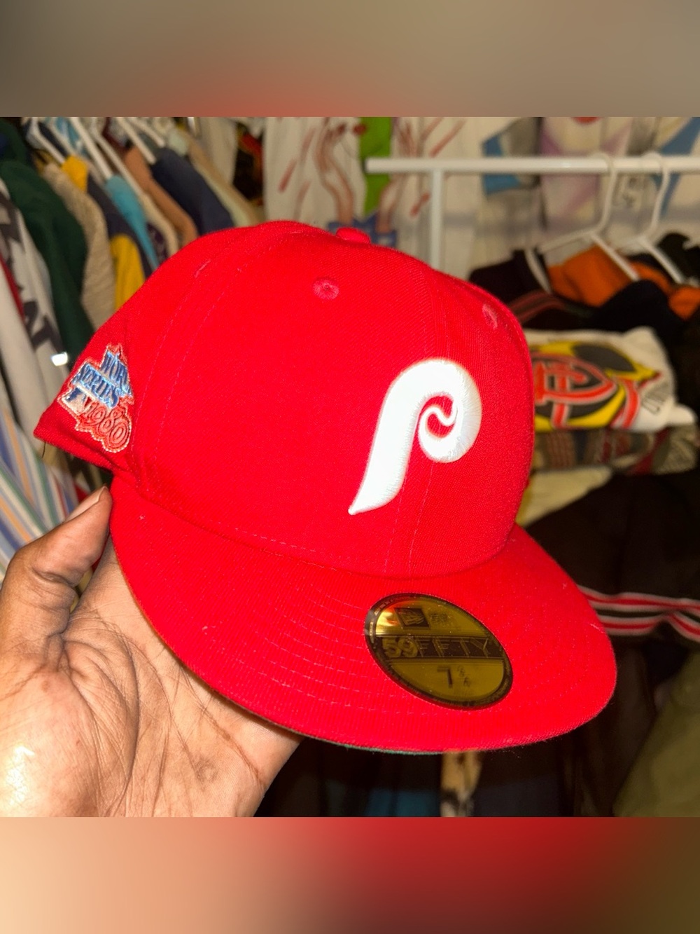 New Era 1980 Philadelphia Phillies Cooperstown Red Fitted Hat 7 3/4